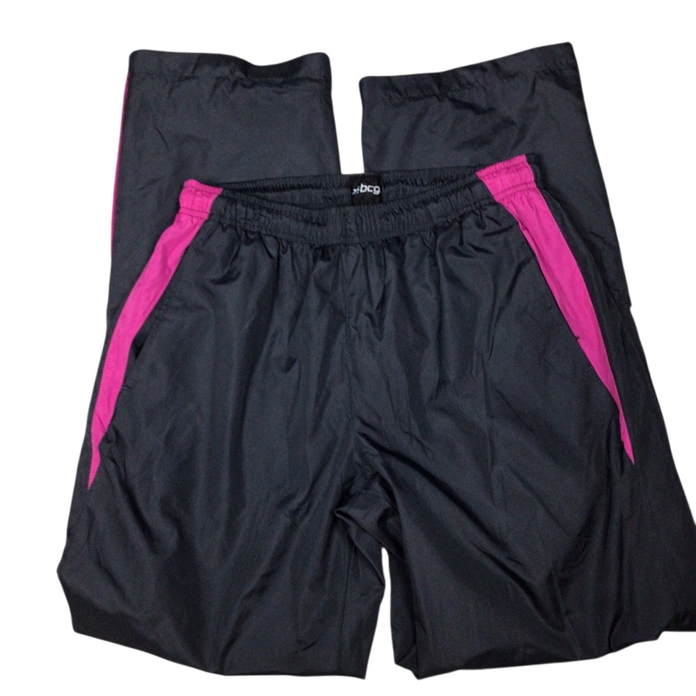 BGC Gray and Pink Athletic Pants Large Pockets Drawstring Waist